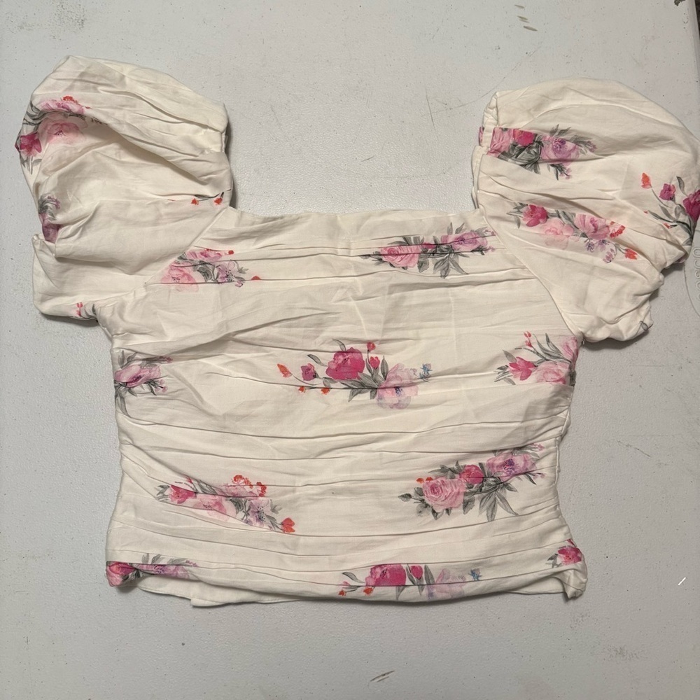 LoveShackFancy Dalima Puff Sleeve Top NWT size 2 - Picture 7 of 9